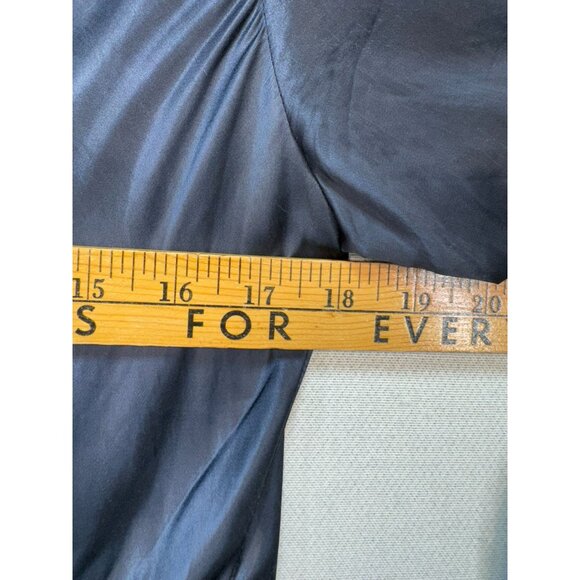 Vintage Theory Womens Cowl Neck Satin Mini Dress Size 4 Slate Gray 3/4 Sleeve - Picture 5 of 11